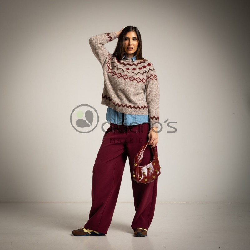 WARM-TEXTURE SWEATER WITH GREEK  ROMBUS REF.8152-14