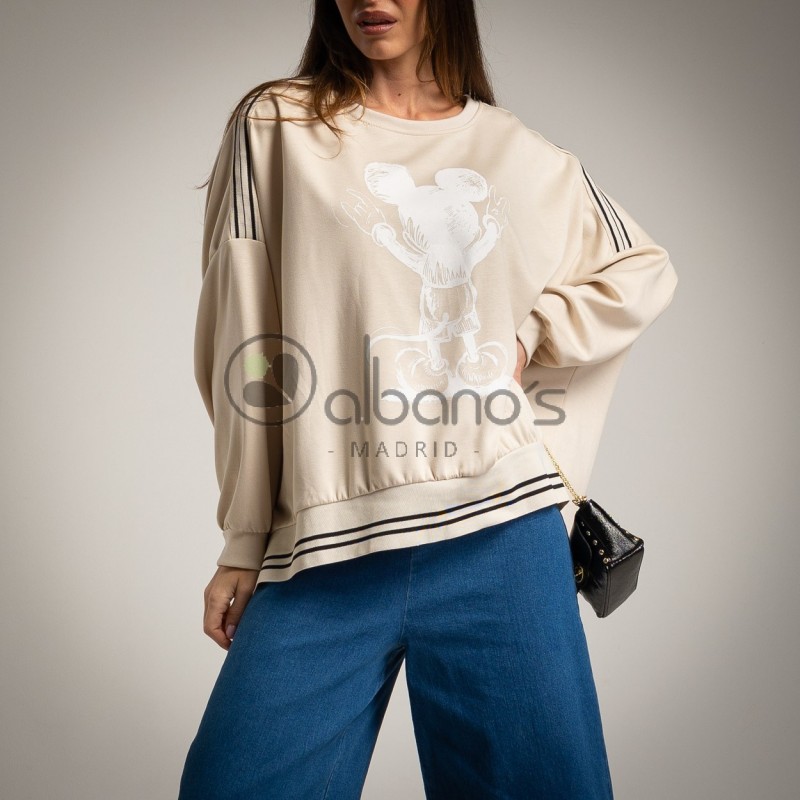 SUDADERA OVERSIZE SILUETA MICKEY REF. 371781-14