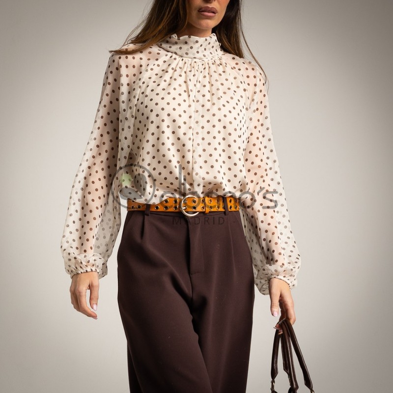 POLKA DOT BLOUSE WITH BACK BOW REF. 60700-17
