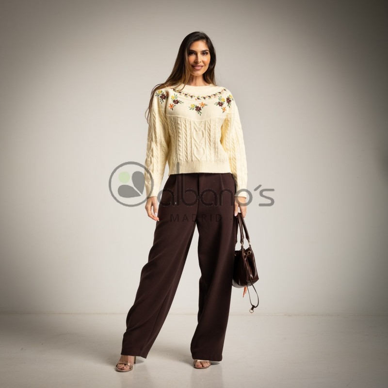 ZOILA EMBROIDERED FLOWER SWEATER REF. 10510-63