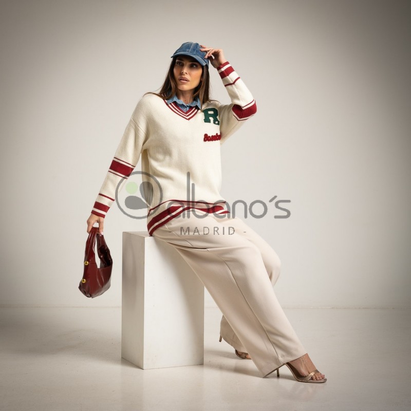 SWEATER CUELLO PICO BASEBALL REF.64171-17