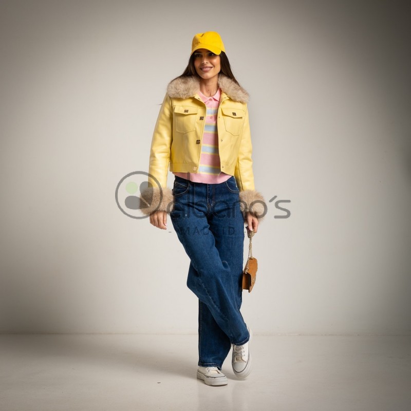 BOMBER EM ECO-PELE COM GOLA E PUNHOS REMOVÍVEIS REF. 985-63