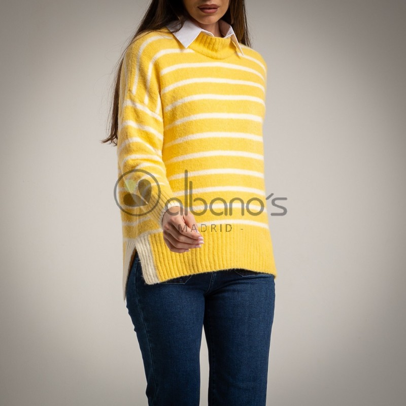 SWEATER STRIPES BAJO EN CONTRASTE REF. 6061-63