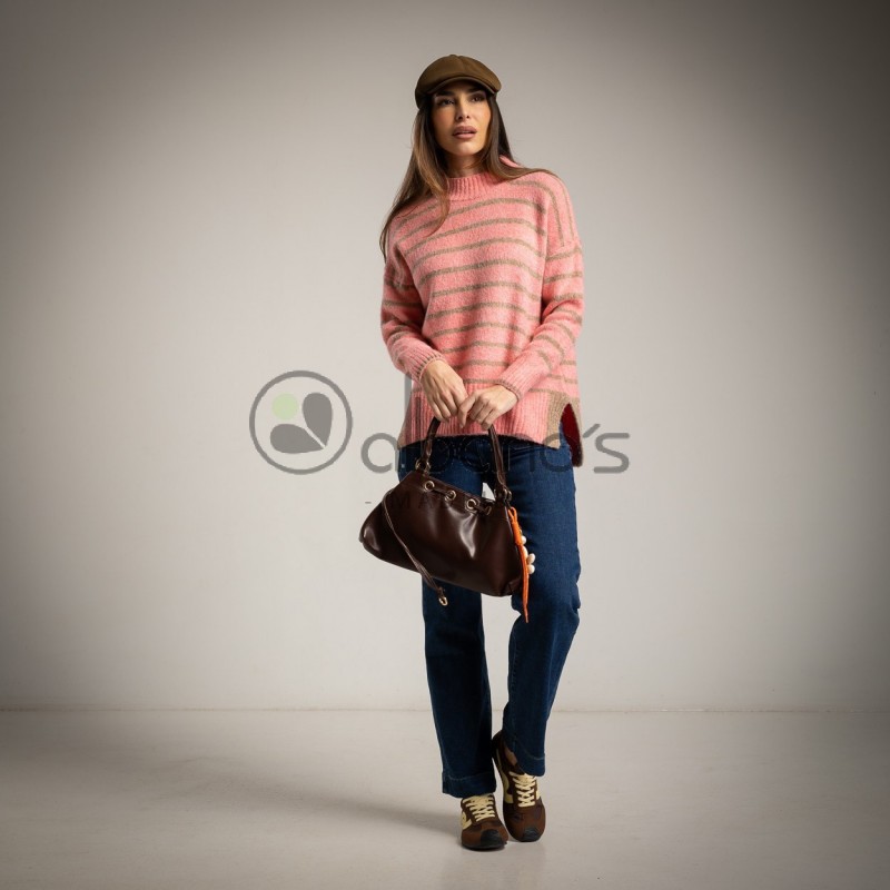 SWEATER STRIPES BAJO EN CONTRASTE REF. 6061-9