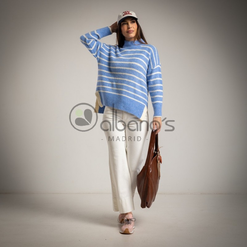 SWEATER STRIPES BAJO EN CONTRASTE REF. 6061-33