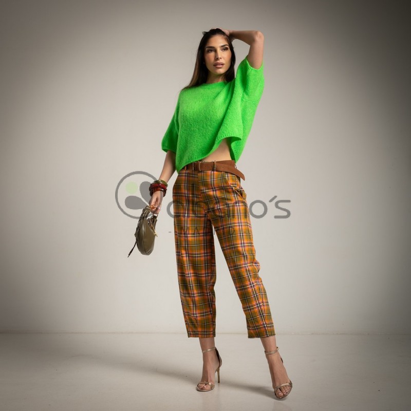 BALLOON PANTS CUADROS + CINTURÓN REF.6846-12