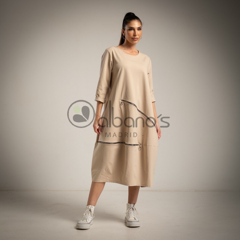 VESTIDO OVERSIZE CREMALLERAS 158 REF.56702-14
