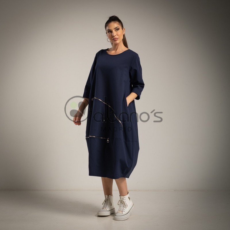 VESTIDO OVERSIZE CREMALLERAS 158 REF.56702-19