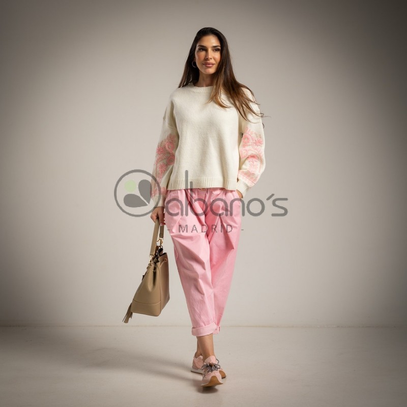SWEATER MANGAS BORDADAS E PAETÊS REF. 8278-17