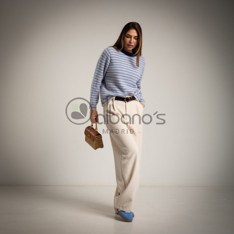 SWEATER STRIPES CUELLO CONTRASTE REF.7103-44