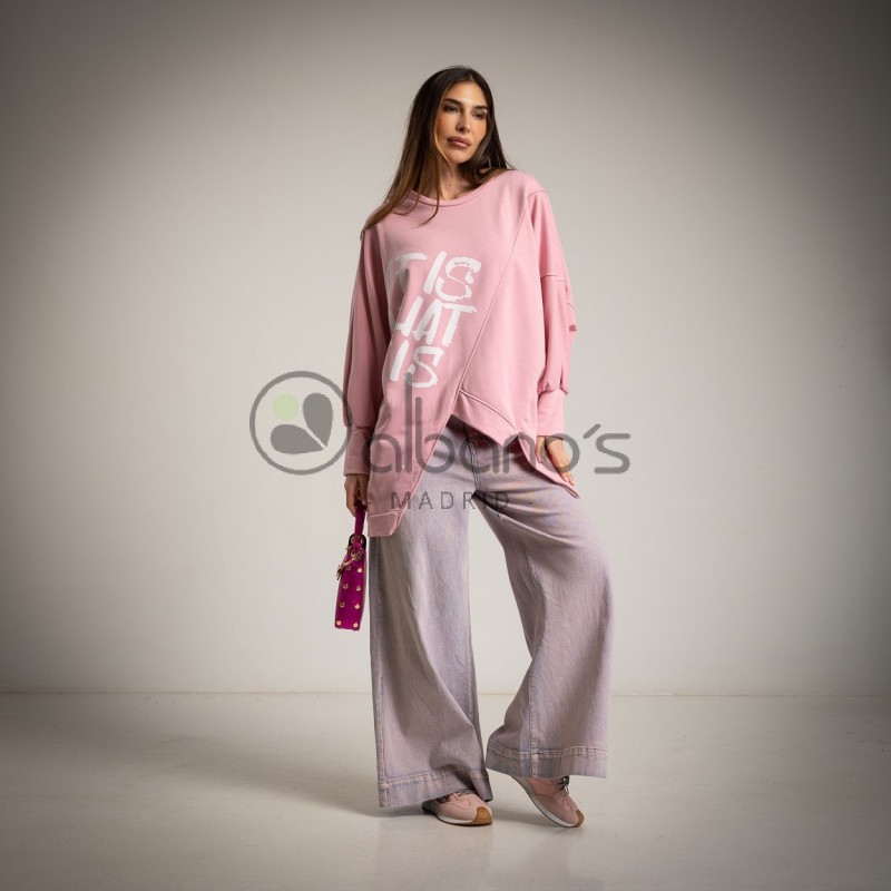 SWEATSHIRT ASSIMÉTRICA FLUOR “IT’S WHAT’S” REF. 70658-32