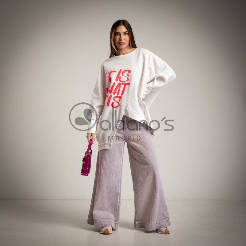 SUDADERA ASIMÉTRICA FLUOR IT´S WHATS REF.70658-1