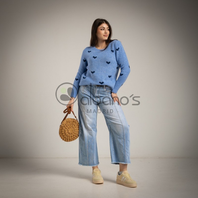 SWEATER RÚSTICO COM CORAÇÕES REF. 2502-44