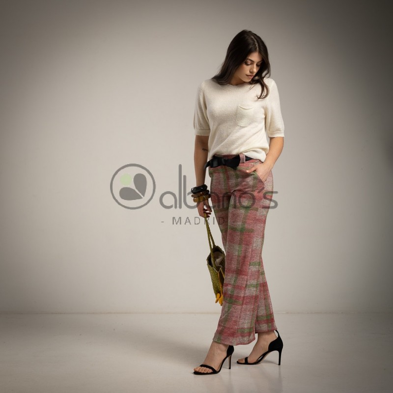 PANTALÓN CALIDO CUADROS  + CINTURÓN REF.21714-9