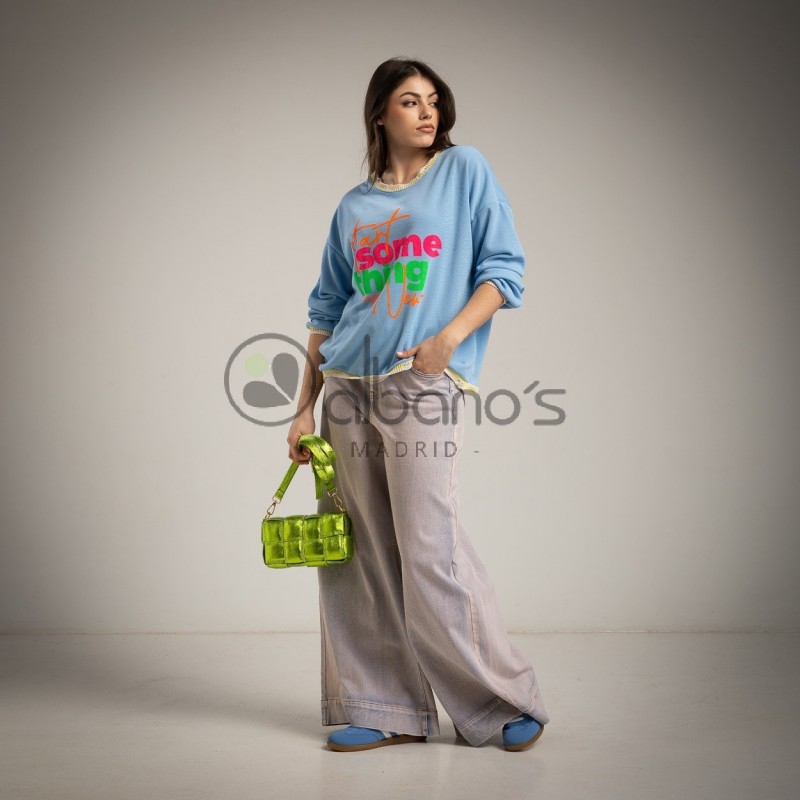 SUDADERA OVERSIZE SOME THING FLUOR REF.70730-44