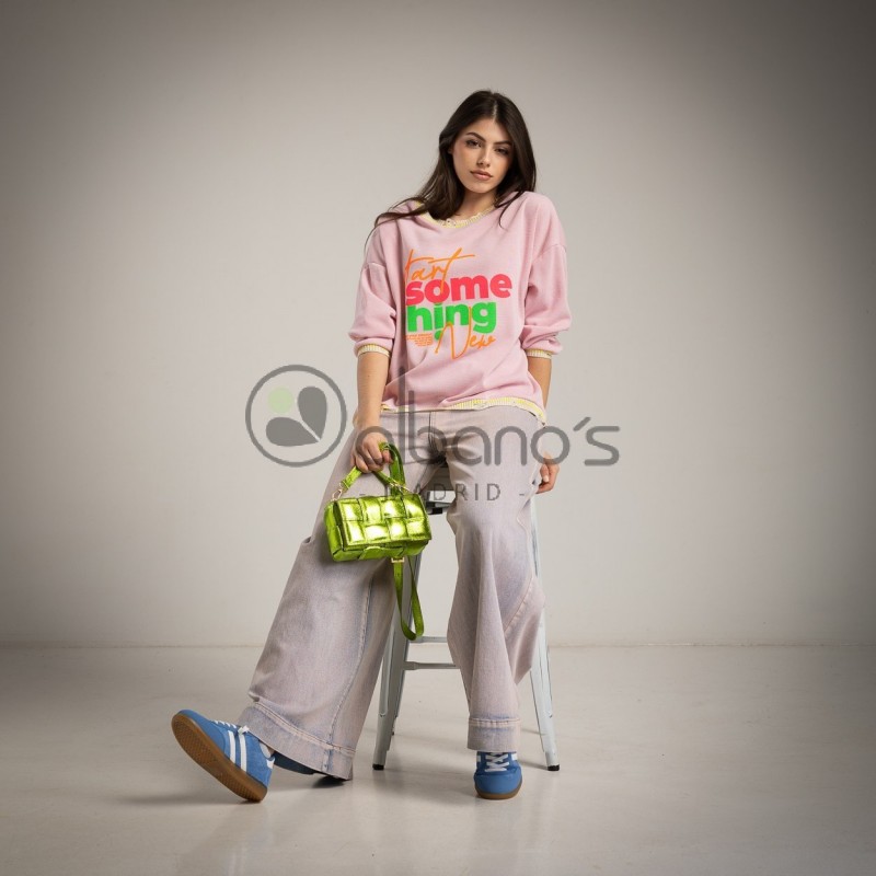 SUDADERA OVERSIZE SOME THING FLUOR REF.70730-9
