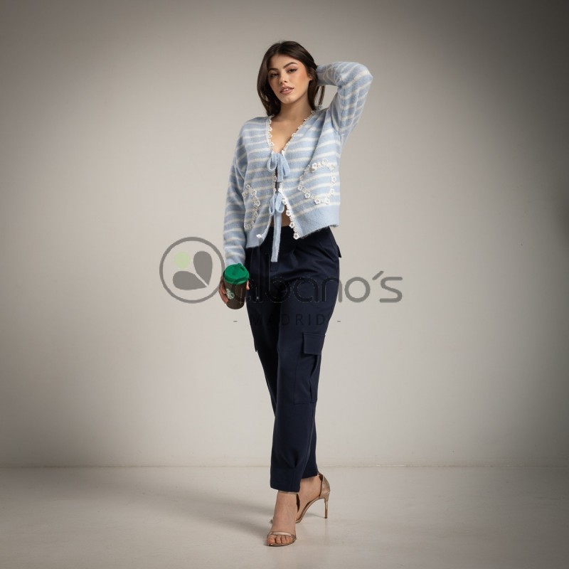 CARDIGAN STRIPES LAZITO BOLSILLOS CORAZÓN REF.255367-44