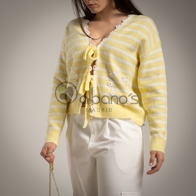 CARDIGAN STRIPES LAZITO BOLSILLOS CORAZÓN REF.255367-63