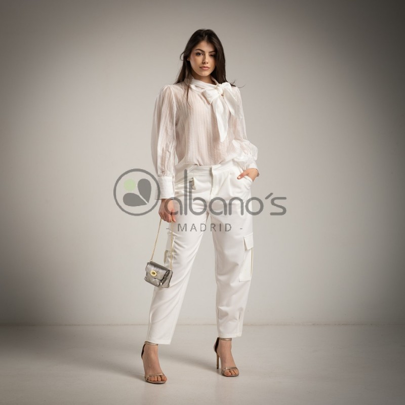 CAMISA C/HALTER STRIPES SEMITRANSPARENTE REF.56411-1