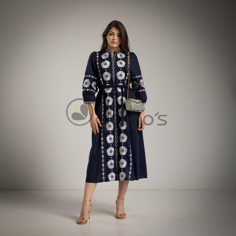 VESTIDO FORRADO BORDADO SAMARKANDA REF.2881-19