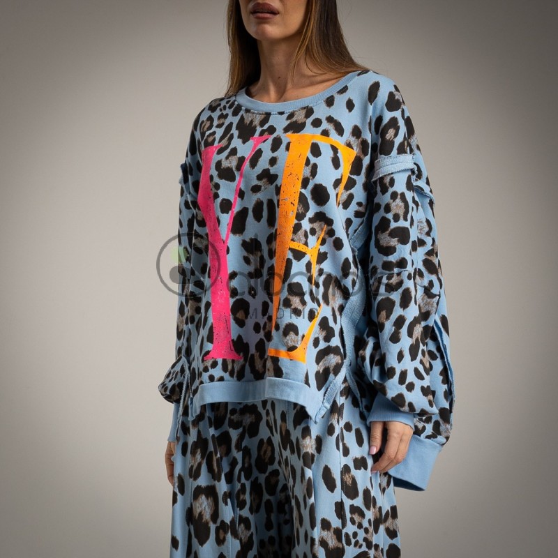 SUDADERA OVERSIZE ANIMAL PRINT YEAH REF.615123-33