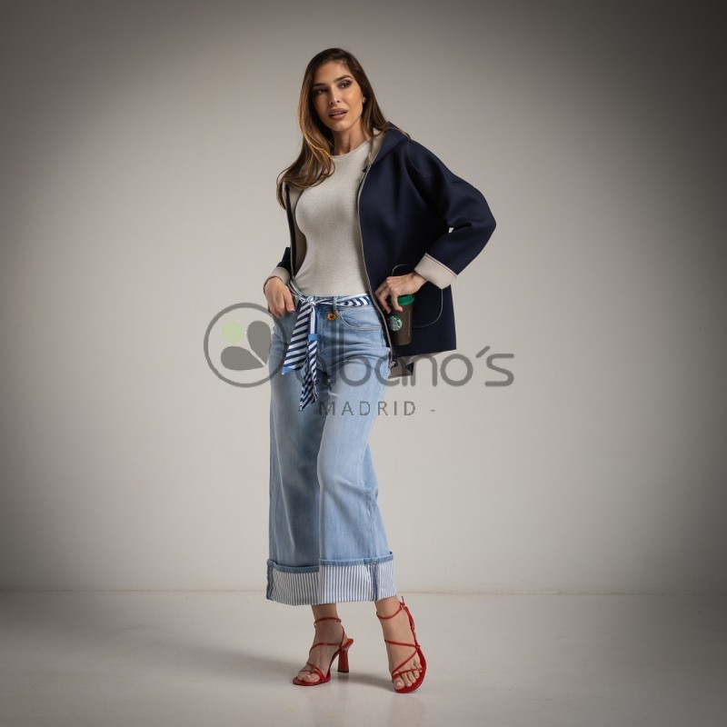 JEAN CEINTURE À RAYURES ET DÉTAIL TYPE CRAVATE RÉF. 5073-31