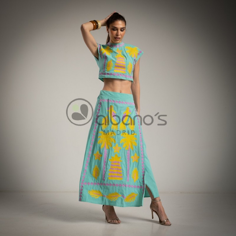 SET 2 PIEZAS FORRADO BORDADO YUCATAN REF. 82005-20