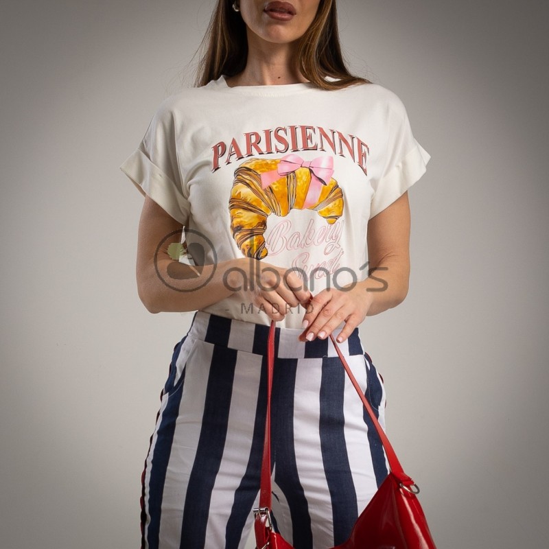 T-SHIRT PARISIENNE CROISSANT REF.4305-17