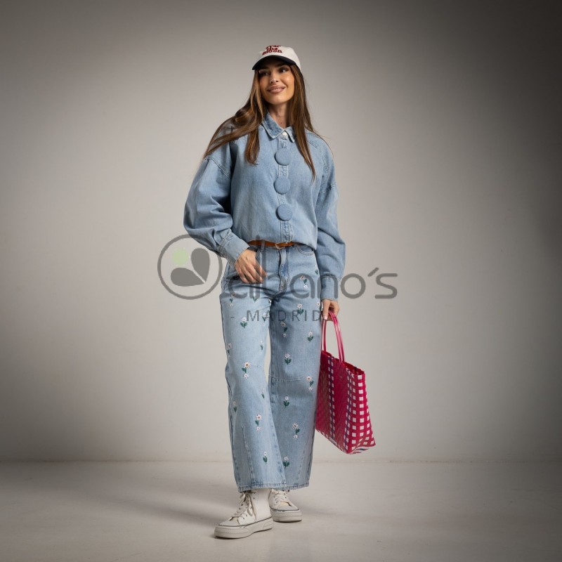 BALLOON PANTS DENIM BORDADO MARGARITA REF.7382-31
