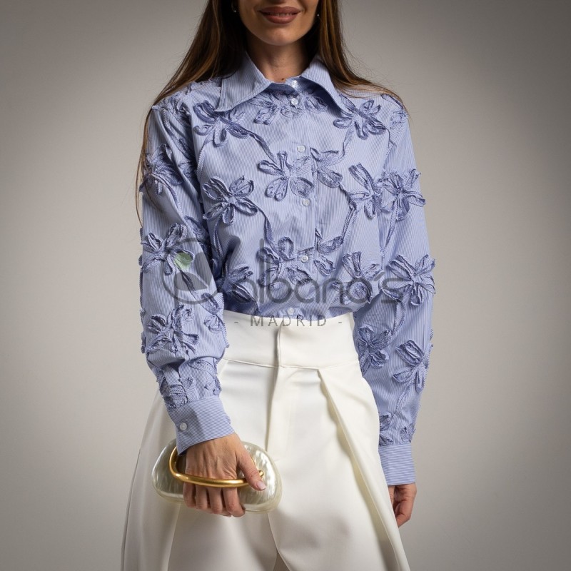 CAMISA STRIPES FLOWER 3D REF.0053-19
