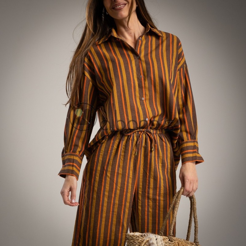 CONJUNTO 2 PEÇAS DE LINHO ÀS RISCAS REF. 8661942-49