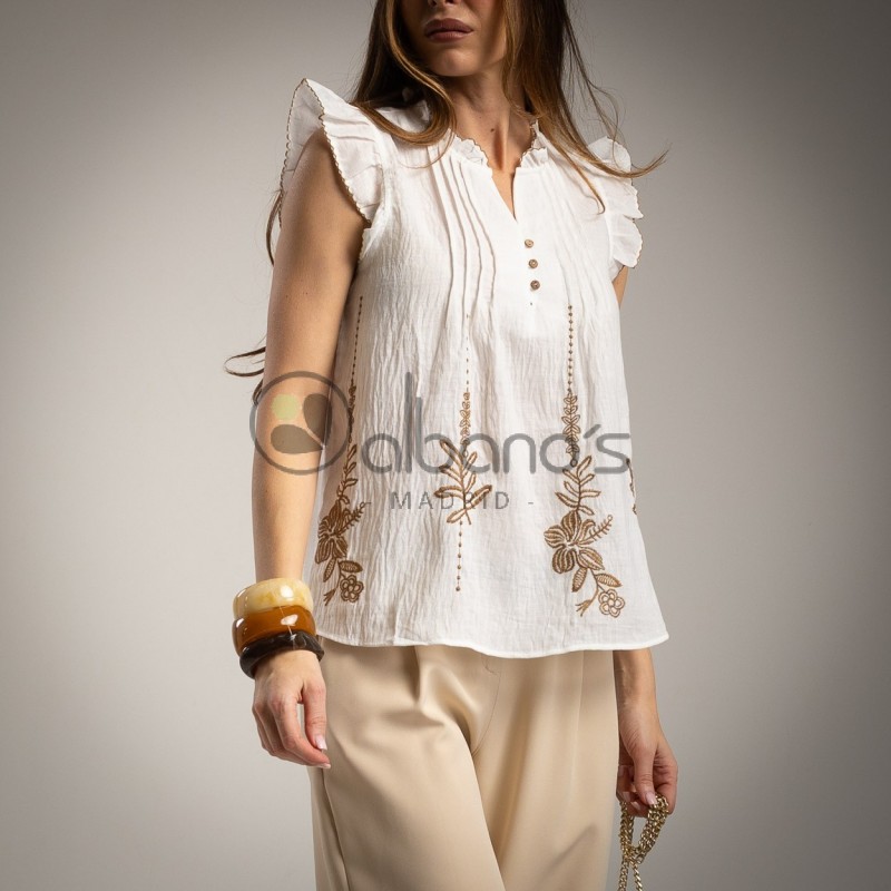 BLUSA BORDADA RAMILLETES REF.7103-14