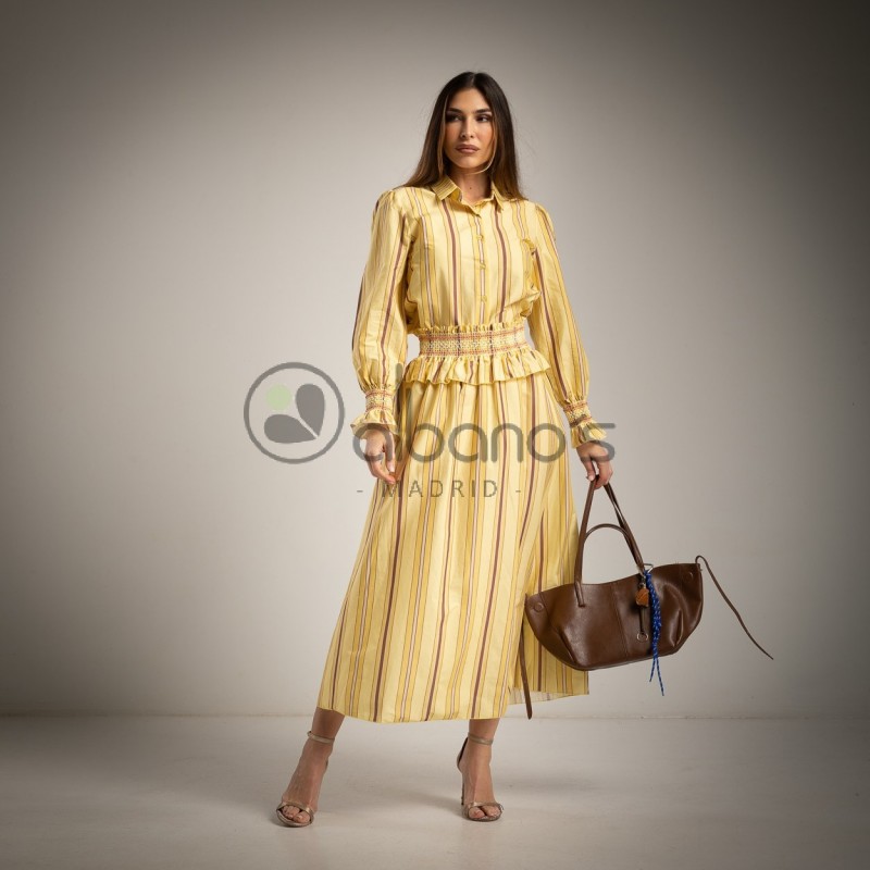 FALDA CAYETANA STRIPES CINTURA DE ABEJA REF.3830-63