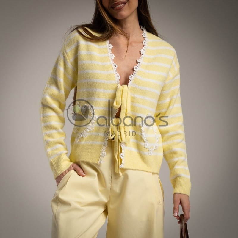 CARDIGAN STRIPES LAZITO BOLSILLOS CORAZÓN REF.255367-63