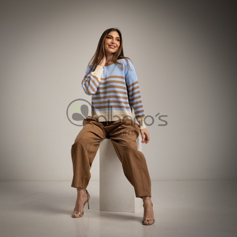 SWEATER STRIPES COTTON CONTRASTE REF.3658-44