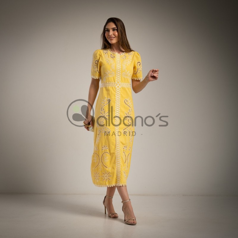 LINED CUTWORK DRESS EMBROIDERY MARITHE REF. 82018-63