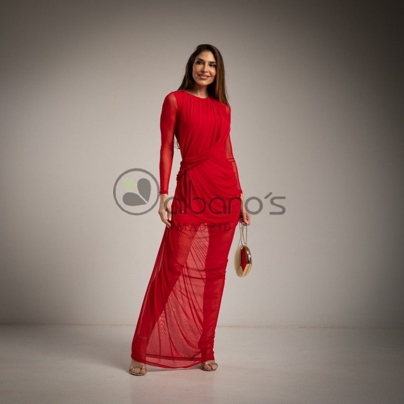 VESTIDO TUL DRAPEADO BANDA REF.5173-3