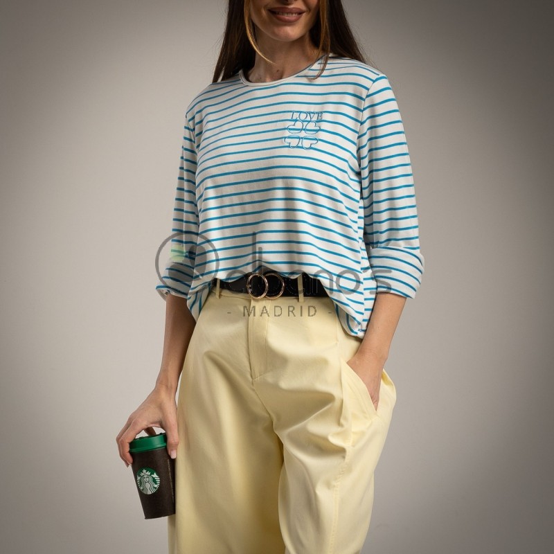 T-SHIRT STRIPES BORDADO LOVE REF.0004-4