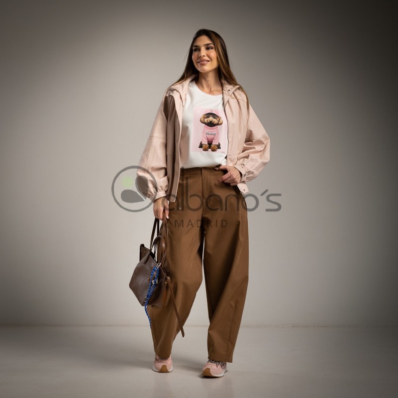 CAZADORA ECOPIEL FORRADA MANGA MURCIELAGO REF.7010-9