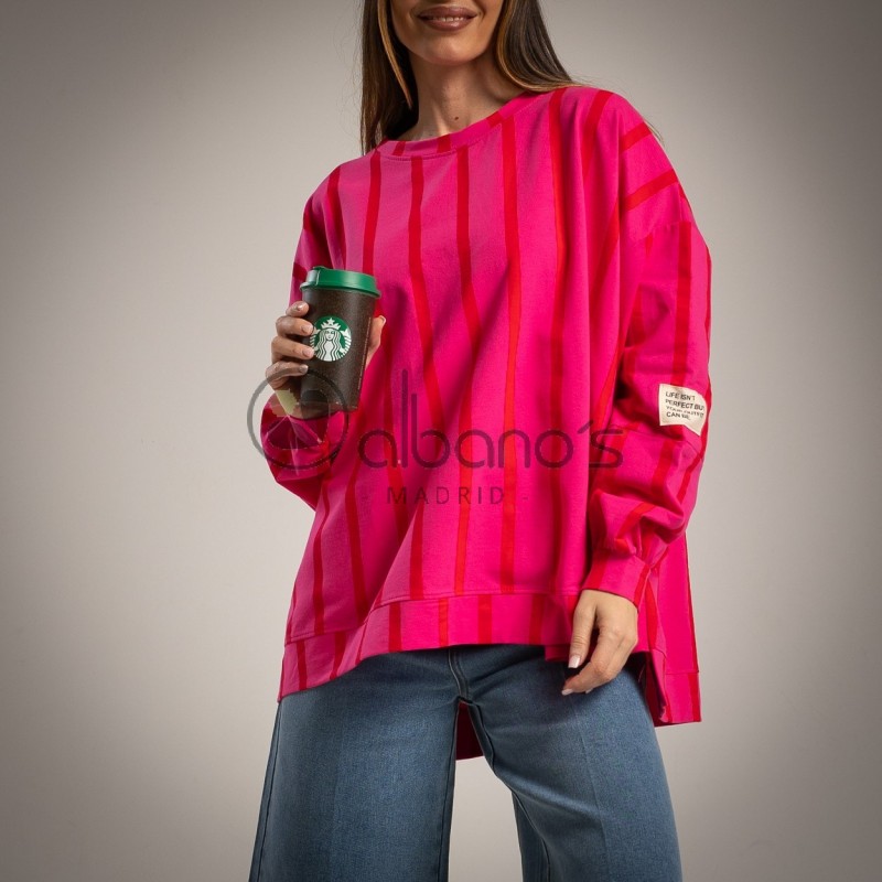 SWEATSHIRT OVERSIZE STRIPES FLUOR REF.5071-37