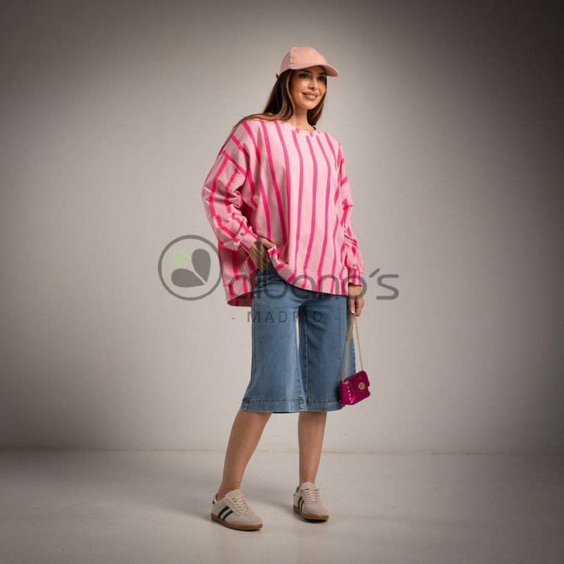 SWEATSHIRT OVERSIZE STRIPES FLUOR REF.5071-9