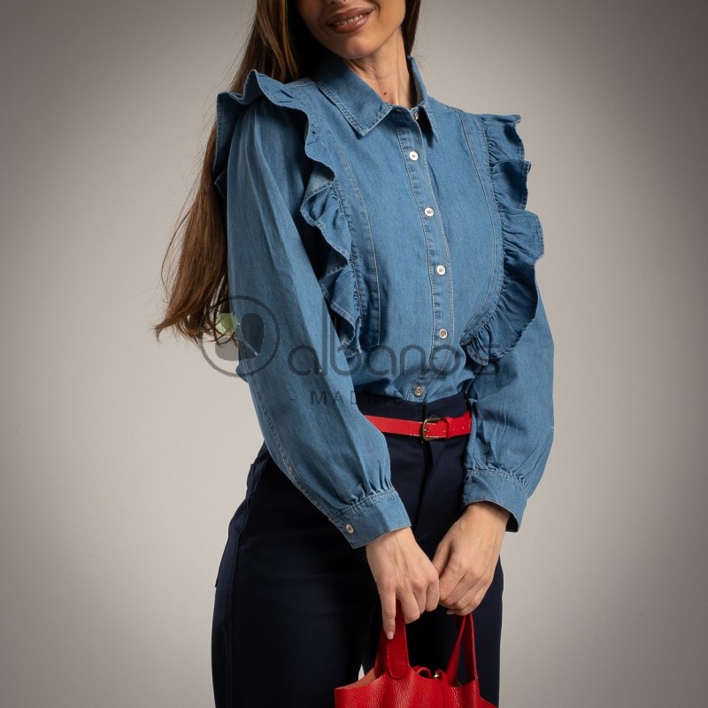 CAMISA DENIM VOLANTES HOMBRO REF.8506918-31