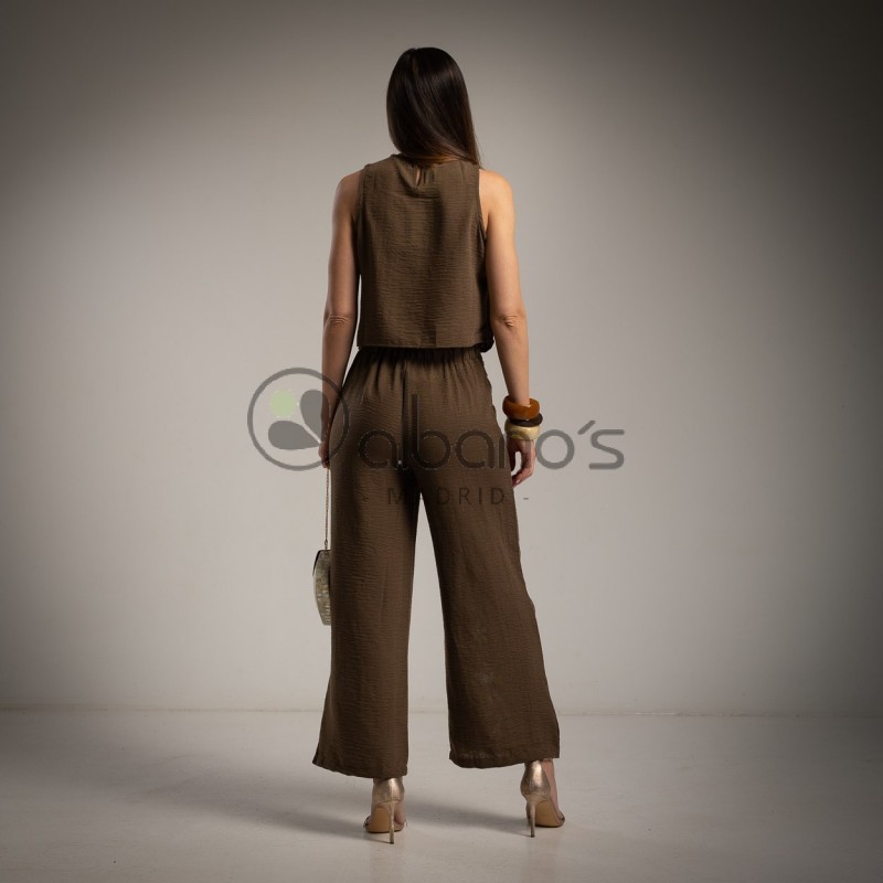 LINEN  2-PIECE SET PALM TREES REF.19118-49