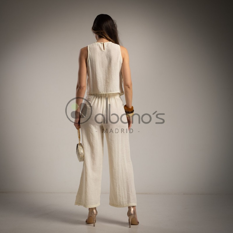 LINEN  2-PIECE SET PALM TREES REF.19118-14