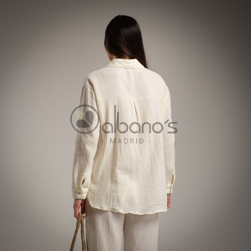 SET 2 PIEZAS BAMBULA BORDADOS CARACOLAS REF.3004-17