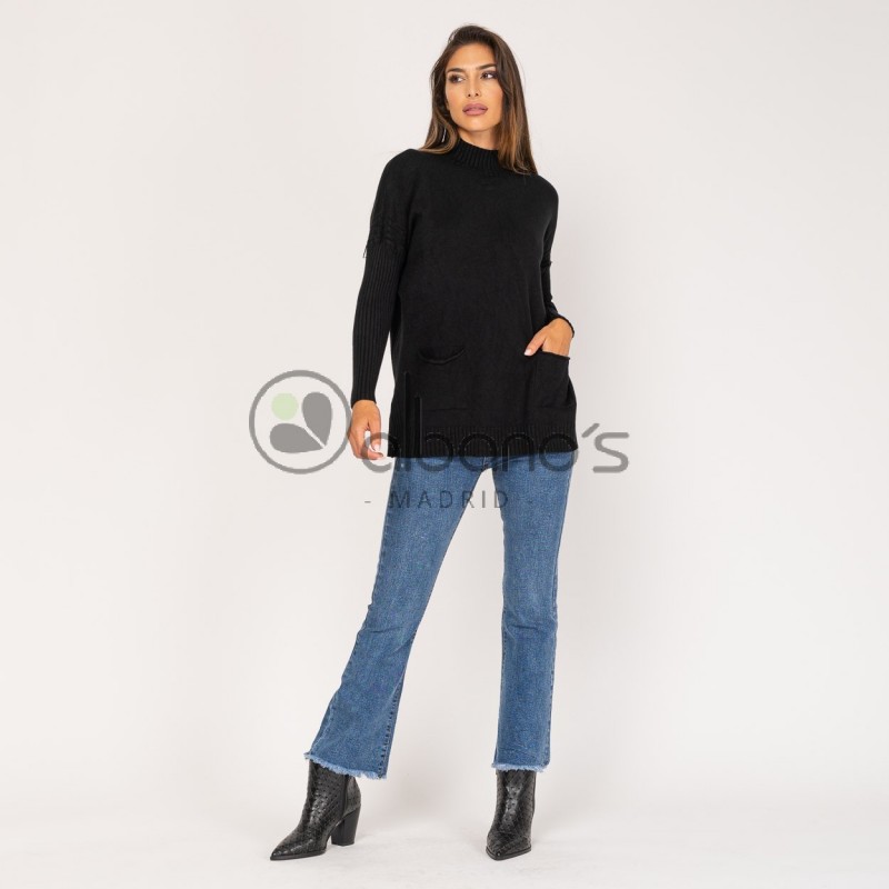  PERKIN NECK SWEATER WITH POCKETS REF.072-2