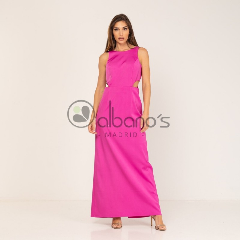 LONG PLAIN DRESS WITH BOW BACK REF.131077-37