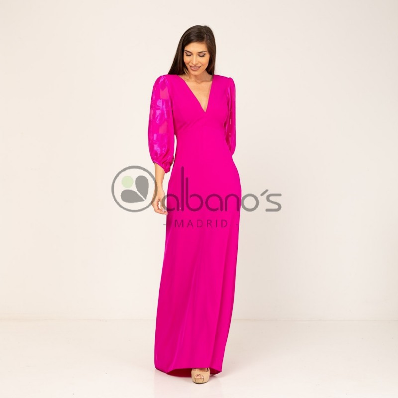 LONG TAIL DRESS WITH GAUZE SLEEVES REF.10511-37