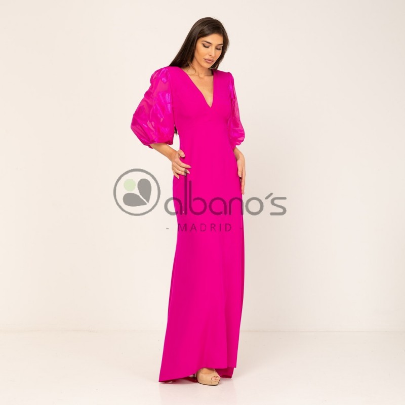 LONG TAIL DRESS WITH GAUZE SLEEVES REF.10511-37