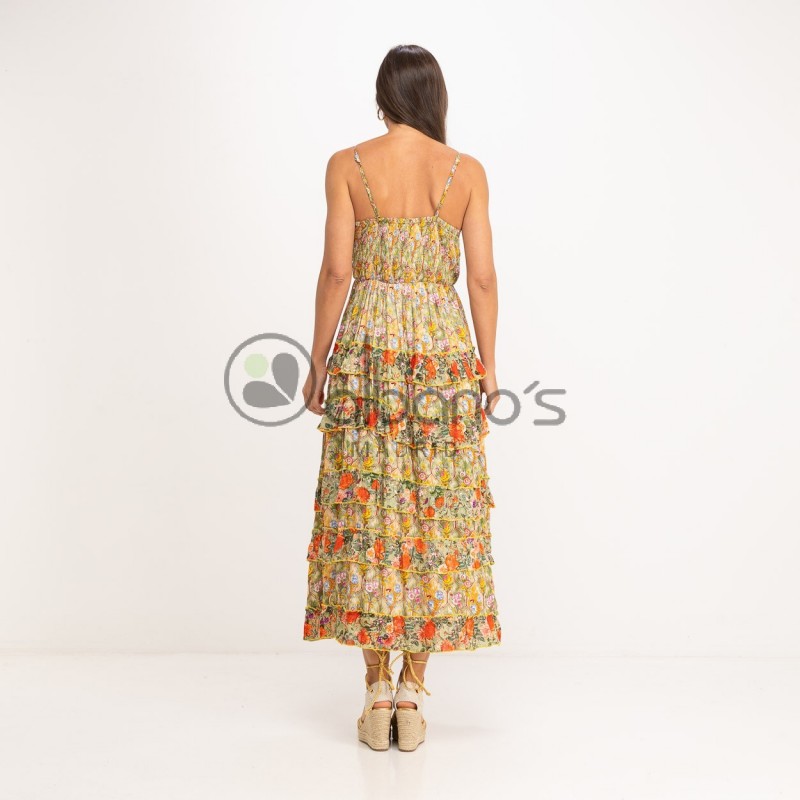 FRILLED DRESS WITH LACE PRINT CANNES REF.23003-24
